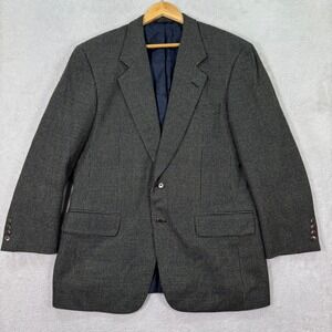 Samuelsohn Mens Blazer 40R Wool Cashmere Blend Houndstooth Green‎ Casual Preppy